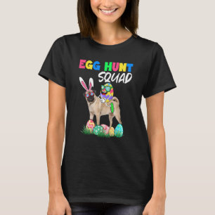 Egg Hunt Squad Easter Eggs Ridding Bunny Pug Dog   T-Shirt