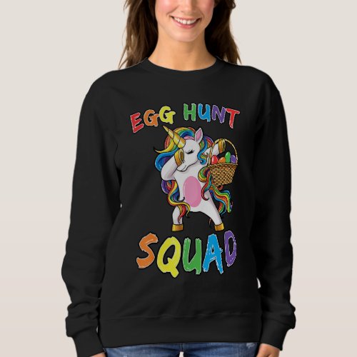 Egg Hunt Squad  For Kids Cute Unicorn Easter Squad Sweatshirt