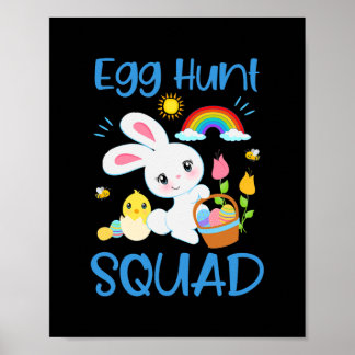 EGG HUNT SQUAD Funny Easter Bunny Rabbit Poster