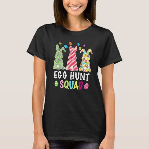 Egg Hunt Squad Leopard Easter Bunny Rabbit Womens  T_Shirt