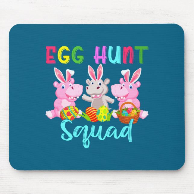 Egg Hunt Squad Three Easter Bunny Hips Hunting E  Mouse Pad (Front)