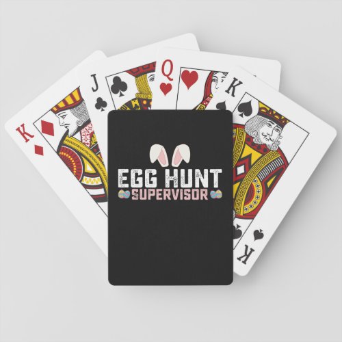 Egg Hunt Supervisor Funny Easter Bunny Rabbit Poker Cards