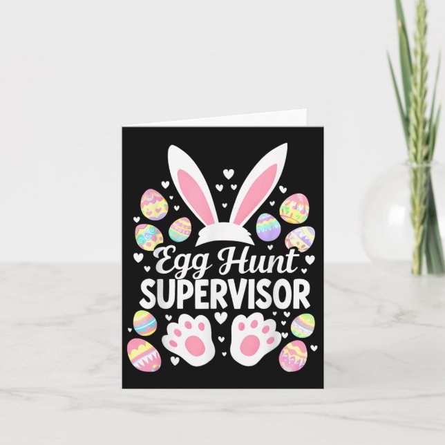 Egg Hunt Supervisor Funny Easter Day Egg Hunt Squa Card (Front)