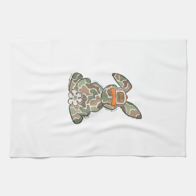 Egg Hunter Camo Easter Toddler Easter Day Camo Eas Kitchen Towel (Horizontal)