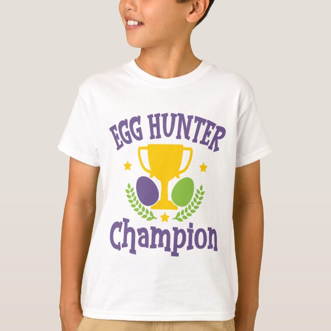 Egg Hunter Champion Modern Easter Holiday T-Shirt (Front)