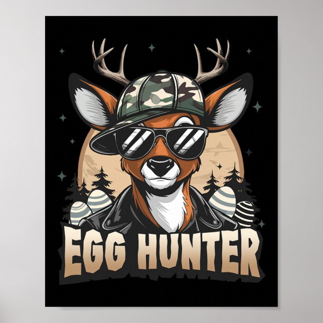 Egg Hunter Deer Buck Byckward Cap Deer Hunting Eas Poster (Front)
