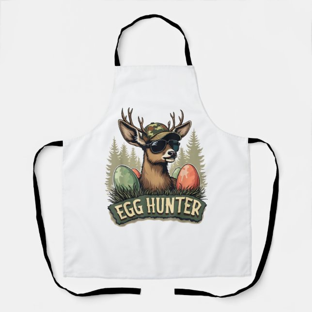 Egg Hunter Deer Buck Happy Easter Day Eggs Boys Ki Apron (Front)