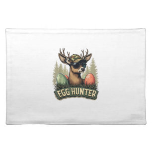 Egg Hunter Deer Buck Happy Easter Day Eggs Boys Ki Cloth Placemat