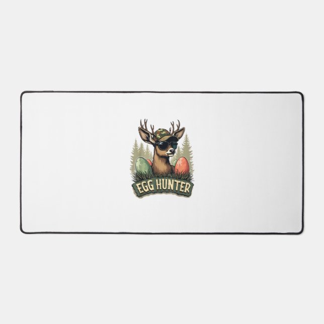 Egg Hunter Deer Buck Happy Easter Day Eggs Boys Ki Desk Mat (Front)