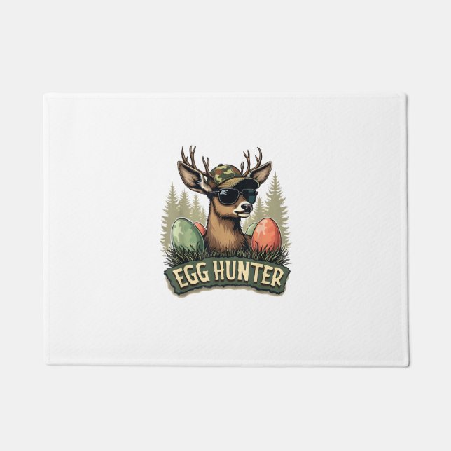 Egg Hunter Deer Buck Happy Easter Day Eggs Boys Ki Doormat (Front)