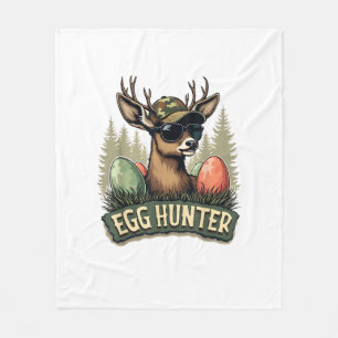 Egg Hunter Deer Buck Happy Easter Day Eggs Boys Ki Fleece Blanket