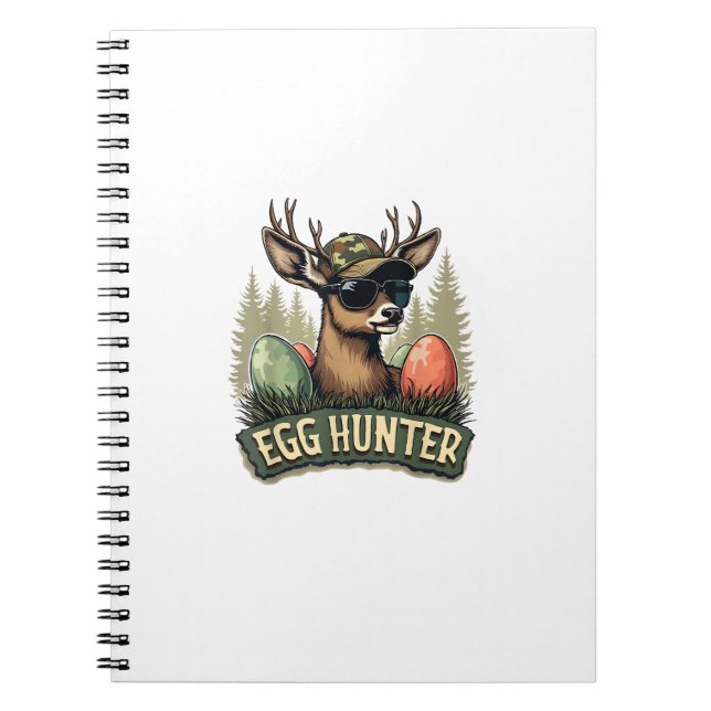 Egg Hunter Deer Buck Happy Easter Day Eggs Boys Ki Notebook (Front)