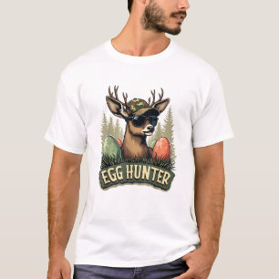 Egg Hunter Deer Buck Happy Easter Day Eggs Boys Ki T-Shirt