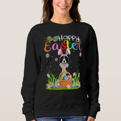 Egg Hunting Bunny Border Collie Dog Happy Easter 1 Sweatshirt