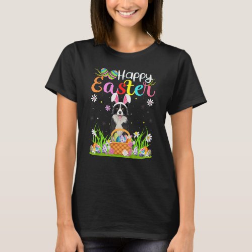 Egg Hunting Bunny Border Collie Dog Happy Easter 1 T_Shirt
