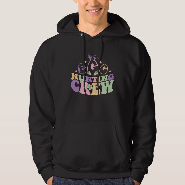 Egg Hunting Crew  Cute Easter Egg for Boys Girls Hoodie (Front)
