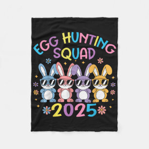 Egg Hunting Squad 2025 Happy Easter Bunny Family B Fleece Blanket
