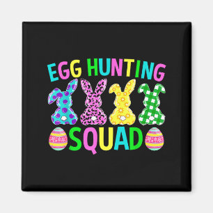 Egg hunting squad crew family happy easter day Egg Magnet
