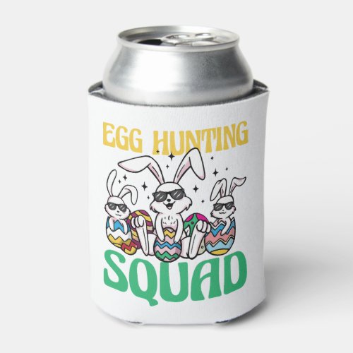 Egg Hunting Squad Easter Funny Kid Easter Egg Hunt Can Cooler