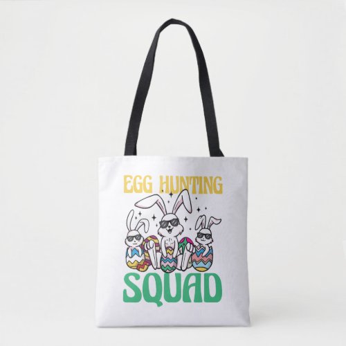 Egg Hunting Squad Easter Funny Kid Easter Egg Hunt Tote Bag