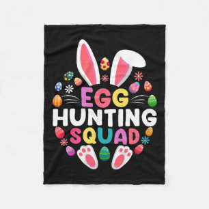 Egg Hunting Squad Happy Easter Day Hunting Season Fleece Blanket