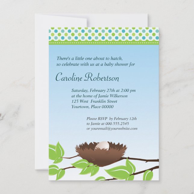 Egg in Birds Nest Baby Shower Invitation (Front)