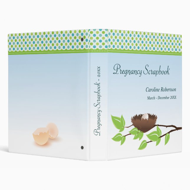 Egg in Nest Pregnancy Scrapbook Binder (Background)