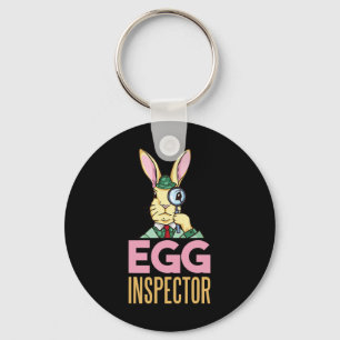 Egg Inspector Easter Bunny Funny Rabbit Egg Huntin Keychain