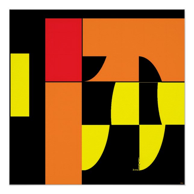 Egg Invader III - Ken Gage Abstract Art Poster (Front)