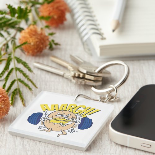 Egg lifting weights design keychain