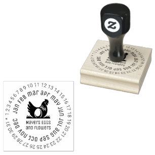 Egg marker and farm name rubber stamp