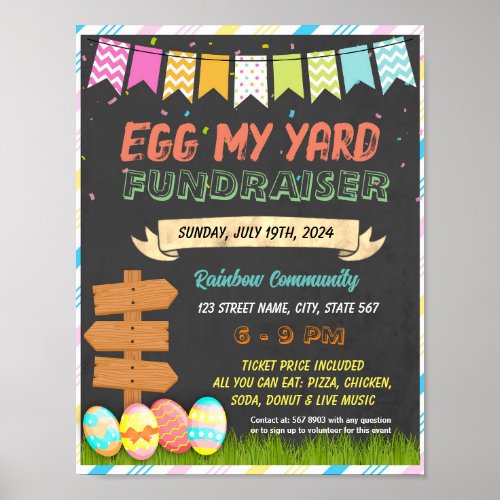 Egg My Yard Fundraiser template Poster