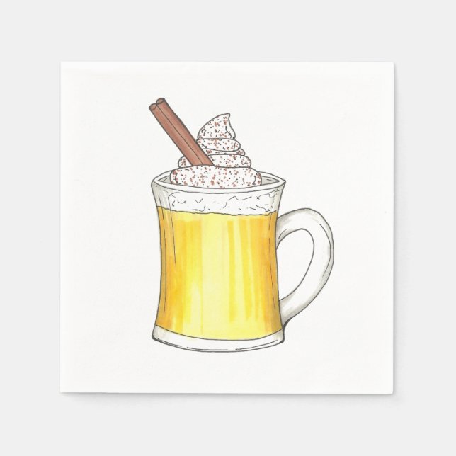 Egg Nog Eggnog Christmas Winter Holiday Drinks Napkins (Front)