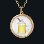 Egg Nog Eggnog Christmas Winter Holiday Necklace<br><div class="desc">Necklace features an original marker illustration of a delicious mug of egg nog topped with whipped cream and cinnamon. Perfect as a Christmas stocking stuffer!</div>