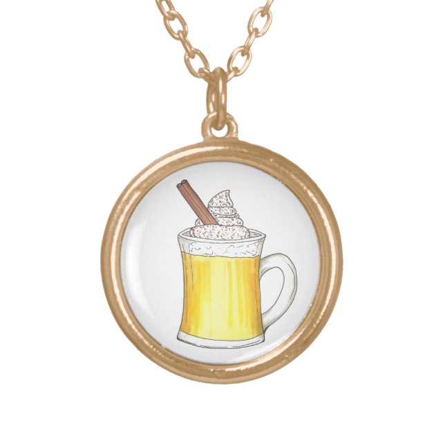 Egg Nog Eggnog Christmas Winter Holiday Necklace (Front)