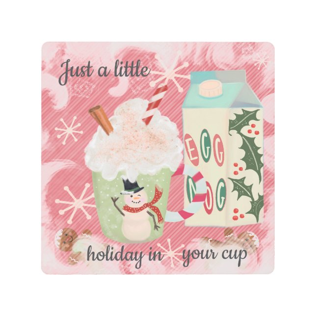 Egg Nog Holiday Metal Print (Front)