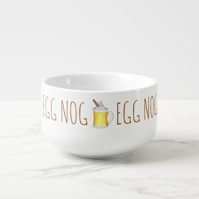 Egg Nog Hot Christmas Holiday Drink Eggnog Soup Mug (Front)