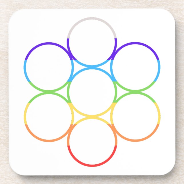 Egg of Life Chakra Square Set Beverage Coaster (Front)