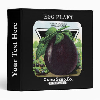 Egg Plant Seed Packet Label 3 Ring Binder