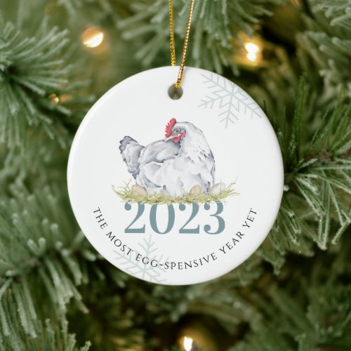 Egg Prices  Funny Groceries Christmas 2023 Ceramic Ornament