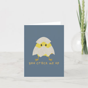 Egg Pun: You Crack Me Up Letterpress Thank You Card