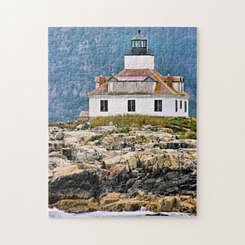 Egg Rock Lighthouse Bar Harbor Maine Jigsaw Puzzle