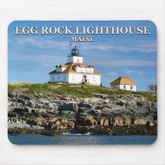 Egg Rock Lighthouse, Bar Harbor Maine Mousepad (Front)