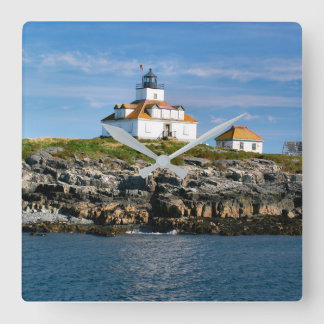 Egg Rock Lighthouse, Bar Harbor Maine Square Wall Clock