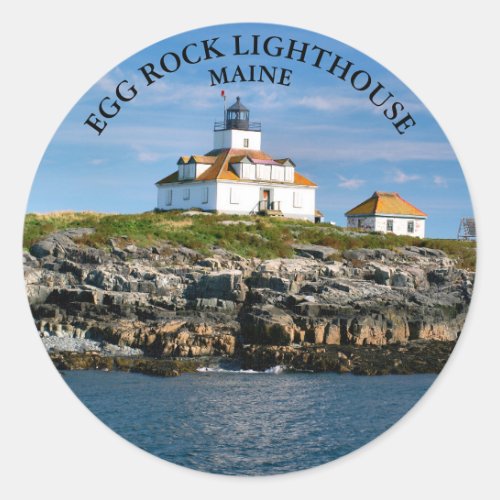 Egg Rock Lighthouse Maine Round Stickers