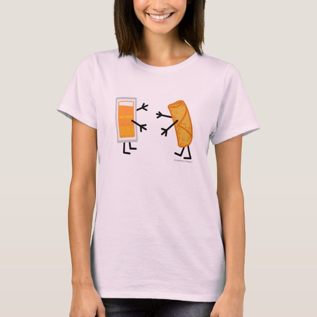 Egg Roll & Duck Sauce - Customizable T-Shirt (Front)