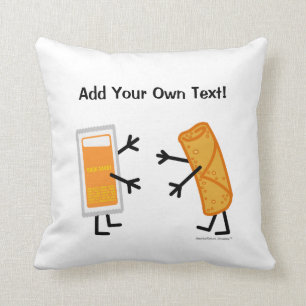 Egg Roll & Duck Sauce (Customizable) Throw Pillow