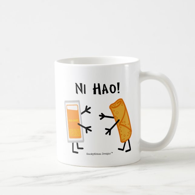 Egg Roll & Duck Sauce - Ni Hao! Coffee Mug (Right)