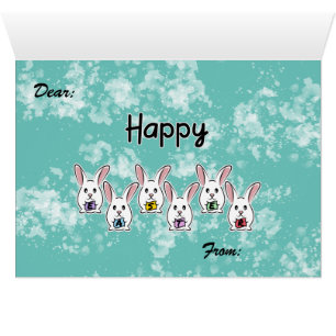 Egg Shaped Easter Rabbits Cards