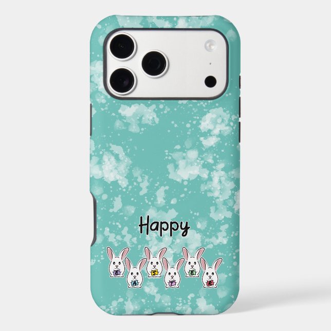 Egg Shaped Easter Rabbits Case-Mate iPhone Case (Back)